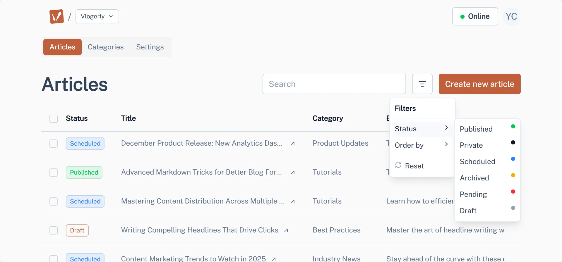 Manage all your blogs in one place